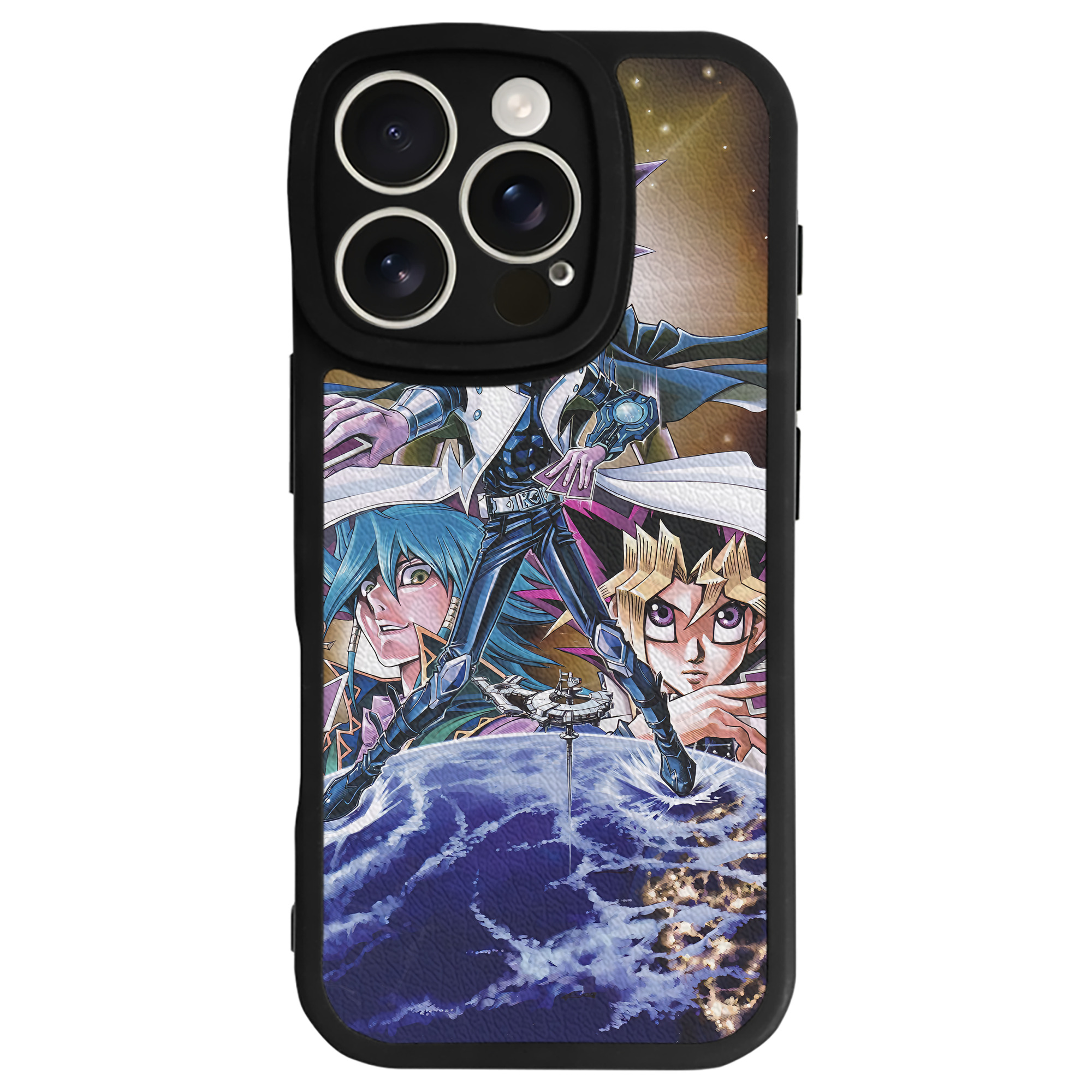 （画像用） 遊☆戯☆王 Yu-Gi-Oh! 【iPhone 16シリーズ対応】シリコンスマホケース（レザー調） 材質：シリコン